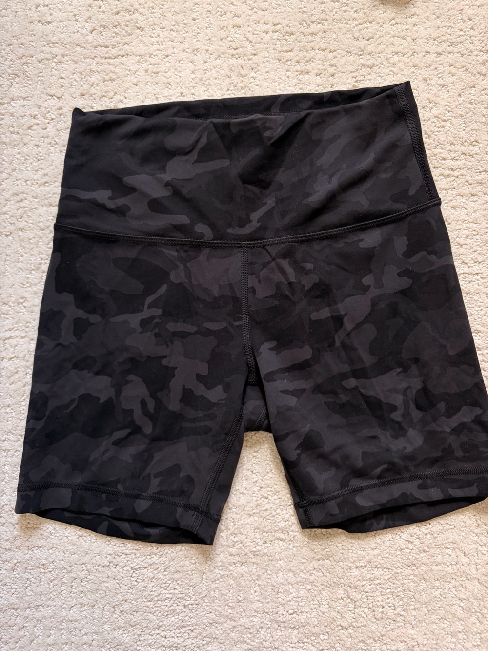 lululemon align Black Camo High-Rise Bike Shorts